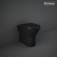 Feeling Matt Black Back To Wall Rimless WC with Soft Close Seat - RAK Ceramics