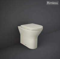 Feeling Matt Greige Back To Wall Rimless WC with Soft Close Seat - RAK Ceramics