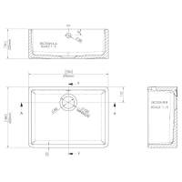 NUIE Belfast Fireclay Sink 595 x 455 x 254mm