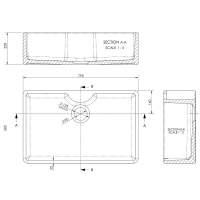 NUIE Butler Fluted Sink with Overflow 795 x 500 x 220mm