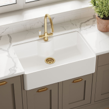 Nuie Butler Fireclay Sink with Central Waste and Tap Ledge 595 x 450 x 220mm