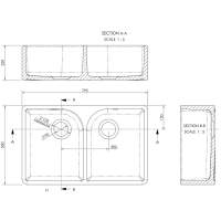 NUIE Butler Fireclay Sink with Full Weir, Tap hole and Overflow 795 x 500 x 220mm