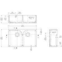 NUIE Butler Fireclay Sink with Stepped Weir 795 x 500 x 220mm