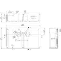 NUIE Butler Fireclay Sink with Stepped Weir and Overflow 795 x 500 x 220mm