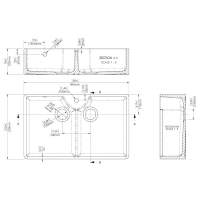 NUIE Butler Fireclay Sink with Full Weir, Tap hole and Overflow 795 x 500 x 220mm