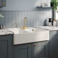 Nuie Butler Fireclay Sink with Full Weir, Tap hole and Overflow 795 x 500 x 220mm