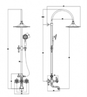 RAK Washington Exposed Thermostatic Shower Column with Fixed Head