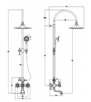 RAK Washington Traditional 2 Hole Bath Shower Mixer