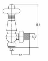 Square Angled Radiator Valves Chrome