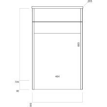 Venetian 600mm Matt Indigo Blue Slim Toilet Unit