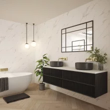 Nuance Calacatta Volegno Waterproof Shower Panel from Bushboard