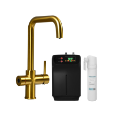 Impromta Biometric Brushed Gold 3-in-1 Square Neck Boiling Water Tap