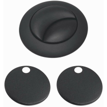 Lancia Matt Black Toilet Flush Button and Toilet Seat Hinge Covers