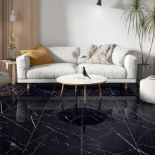 Marquina Black 1200 x 600mm Porcelain Wall & Floor Tile - 1.44m2
