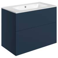 Shetland 815mm Matt Deep Blue 2 Drawer Wall Hung Vanity Unit