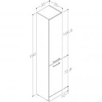 Brace 350mm Floor Standing 2 Door Tall Unit - Grey Gloss