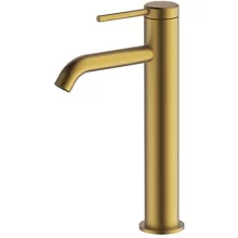 Britton Hoxton Brushed Brass Tall Basin Mixer Tap - CLEARANCE