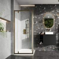 Scudo S6 800mm Brushed Brass Pivot Door