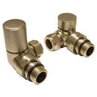 Corner Radiator Valves - Brushed Brass  