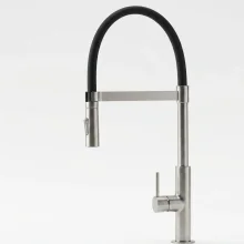 Malham Brushed Nickel Flexi Pull Down Spray Head Lever Kitchen Tap