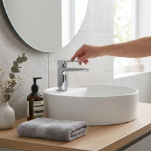 Vema Lys Chrome Wall Mounted Basin Mixer Tap 