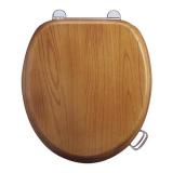 Burlington Golden Oak Real Wood Traditional Toilet Seat 