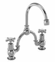 Burlington Anglesey Bridge Basin Mixer Tap with Curved Spout - AN28