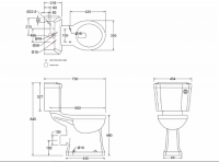 Ankam Rimless Close Coupled Part Shrouded Comfort Height WC & Soft Close Seat