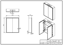 Modular Drift 500mm Double Door Mirror Cabinet With Light & Shave Socket - Origins by Utopia 