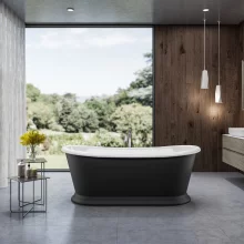 Charlotte Edwards Mayfair Matt Black 1800 x 860 Modern Freestanding Bath
