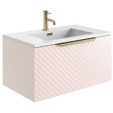 Scudo Chevron 800 Matt Pastel Pink Wall Hung Vanity Unit