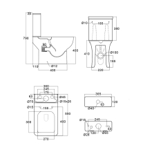 Artize VIC 370x560MM Rimless Wall Hung Toilet