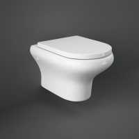 Washington Wall Hung Rimless WC with Soft Close Seat Black - RAK Ceramics