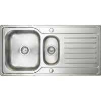Prima Deep 1.5 Bowl & Drainer Inset Kitchen Sink - Polished Steel