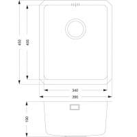 Prima+ Large 1 Bowl R10 Inset Undermount Sink - Stainless Steel