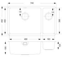 Prima+ XL 1 Bowl R25 Undermount Kitchen Sink - Stainless Steel