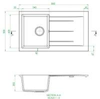 Prima+ White Granite 1 Bowl Inset Kitchen Sink