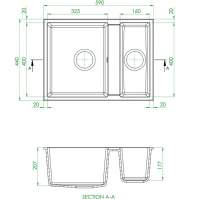 Prima+ Black Granite 1.5 Bowl Undermount Kitchen Sink