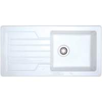 Prima 1 Bowl Reversible Inset Ceramic Kitchen Sink - White