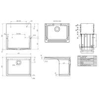 NUIE Butler Fireclay Sink with Stepped Weir and Overflow 795 x 500 x 220mm