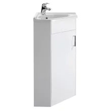 Nuie Mayford Single Door Corner Vanity Unit with Ceramic Basin