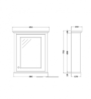 Washington Grey Mirrored Cabinet Single Door - RAK Ceramics