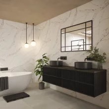 Nuance Grey Onyx Waterproof Shower Panel from Bushboard