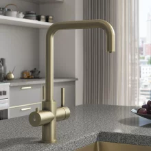 Caliente 3 in 1 Chrome Square Spout Boiling Water Tap Inc Filter & Boiler