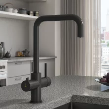 Caliente 3 in 1 Brushed Brass Square Spout Boiling Water Tap Inc Filter & Boiler