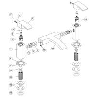 Abacus Iso Pro Deck Mounted Bath Filler - Brushed Nickel