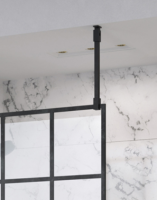 Roman Black Square Wetroom Glass Ceiling Support Bar For 6, 8 & 10mm Glass