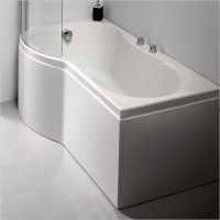 Carron Arc Curved Shower Bath - Carronite - 1700 x 700 - 850mm