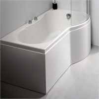 Carron Delta "P" Shaped Shower Bath - Carronite - 1700 x 800 - 700mm