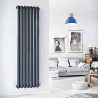 DQ Cassius 1800 x 370 Vertical Radiator Anthracite Texture